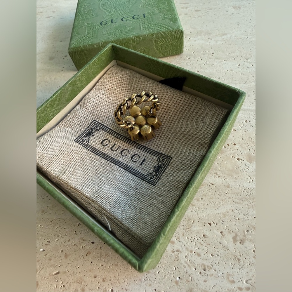 NWT GUCCI GG Marmont Crystal Ring  Designer Size: M / IT 16 - Picture 10 of 16